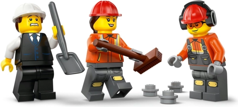 Minifigures and construction-site accessories