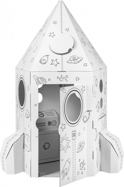Cardboard rocket for children to build themselves