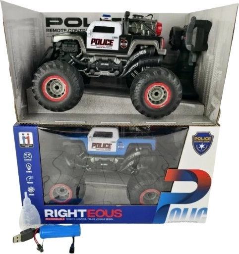 Jeep de police télécommandé avec grandes roues
