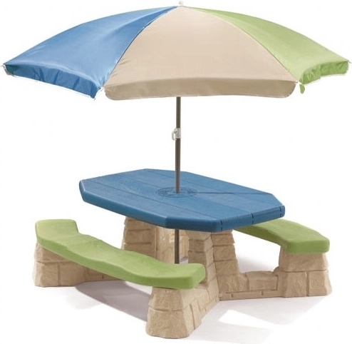 Table de pique-nique Step2 avec parasol et bancs