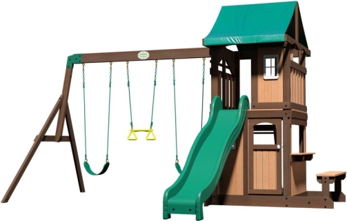 houten speeltoestel BACKYARD DISCOVERY Lakewood met glijbaan, schommels en huisje