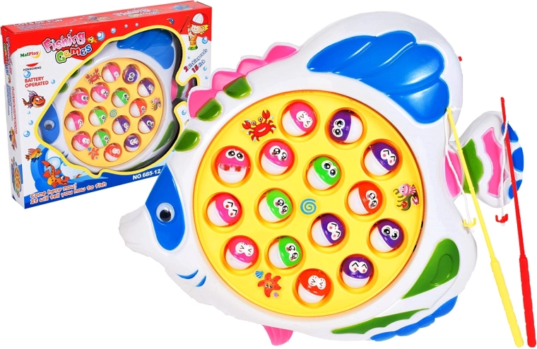 Fish Catching – Rotating Pond with 2 Rods and 15 Fish