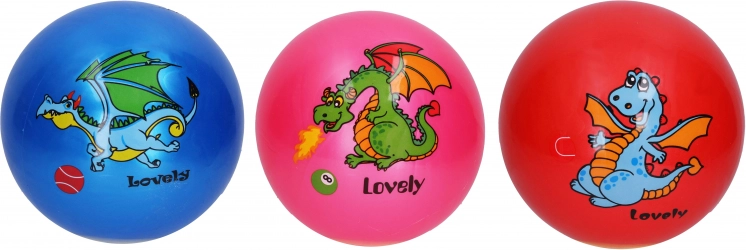 Rubber ball with dragon motif 22 cm