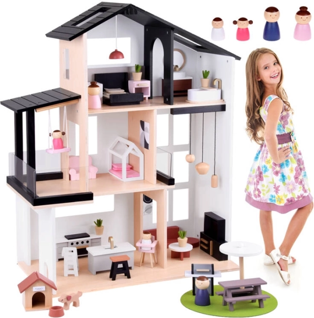 Modern Wooden Dollhouse in Loft Style