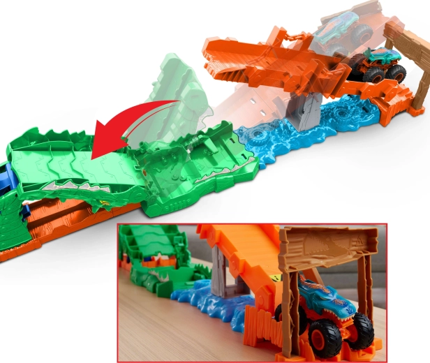 Drop bridge and stunt obstacles