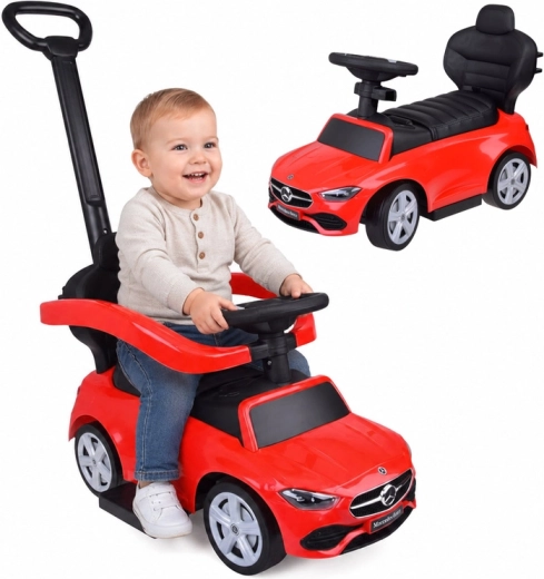 Porteur et voiture à pousser Mercedes 2-en-1 rouge