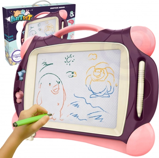 Woopie Magische Wisbare Tekenbord in Kleur met 2 Stempels Paars