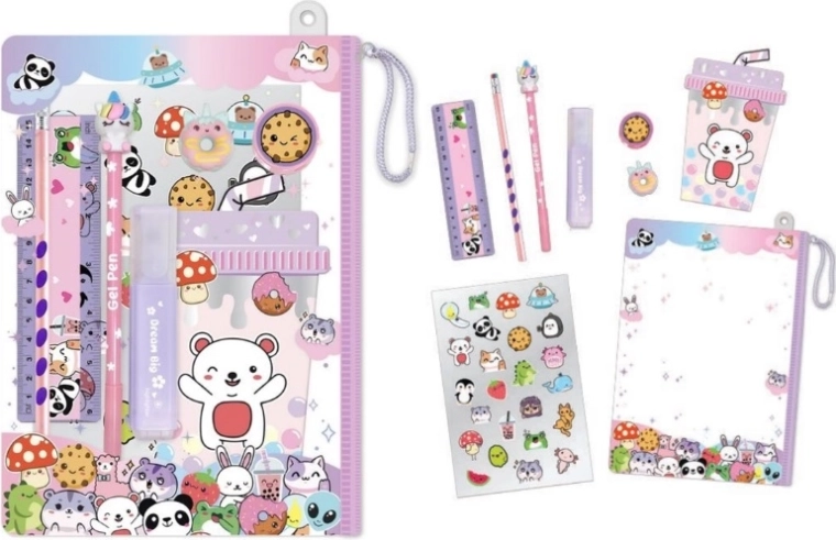 Hot Focus notepad with accessories in a pouch – animals