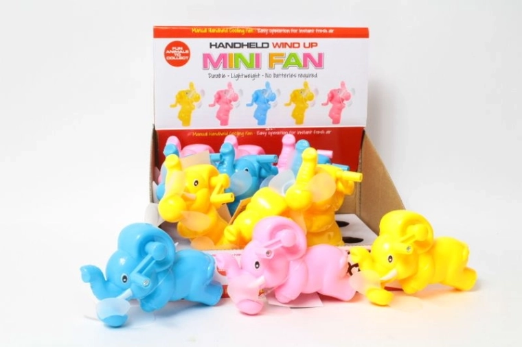 Éventail à main pour enfant éléphant 12 cm