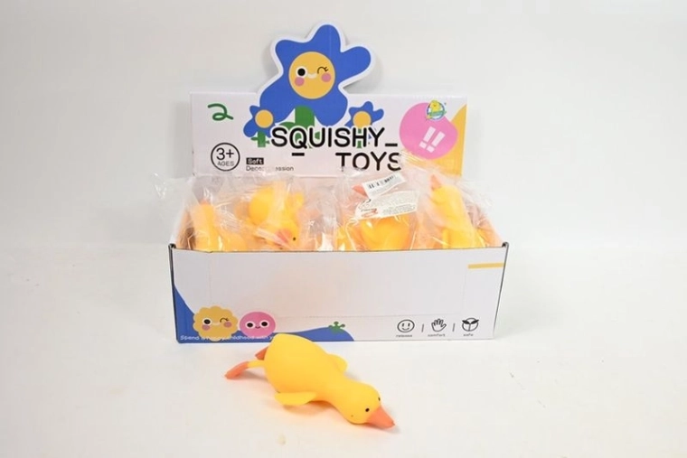 Anti-stress squeeze toy goose (gosling/duckling) – 12 pcs in a display