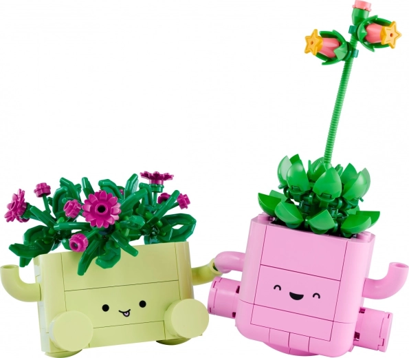 Rocking flowerpots with cute faces