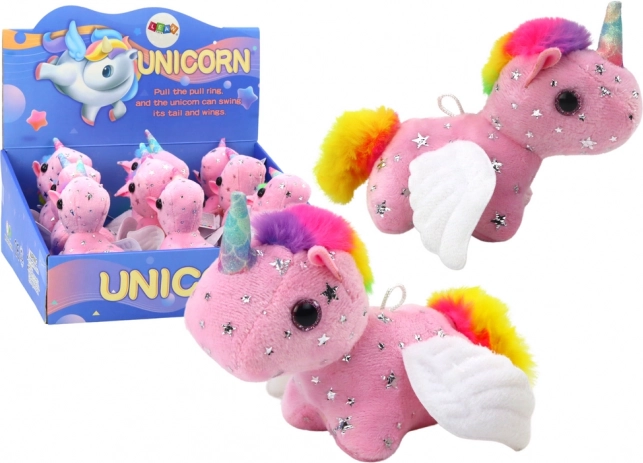 Springende opwindbare pluche eenhoorn – roze