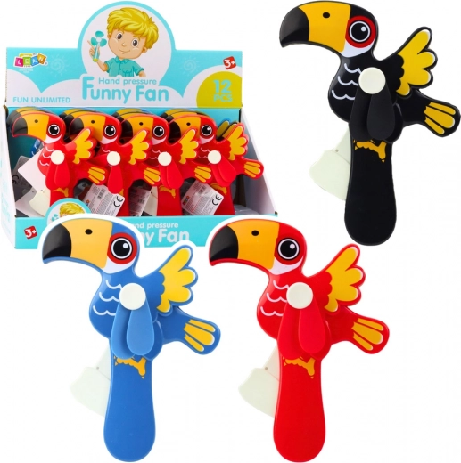 Mechanische handventilator voor kinderen Toekan mix