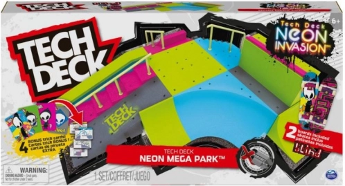 Tech Deck xconnect grote neon skatepark dat gloeit in het donker