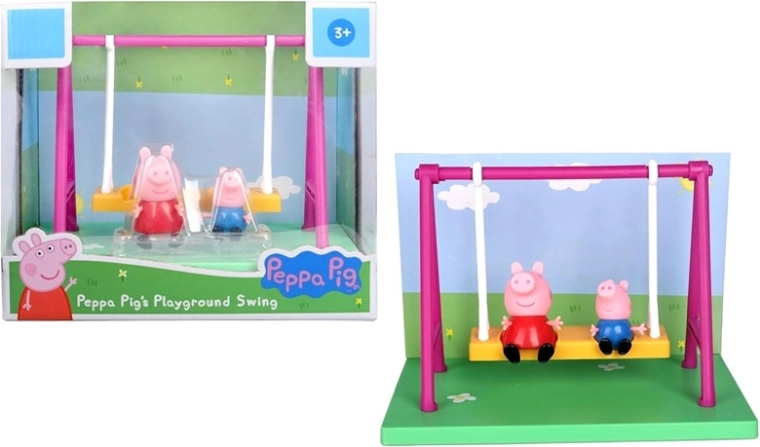 Peppa Pig swing set with 2 Peppa and George figures