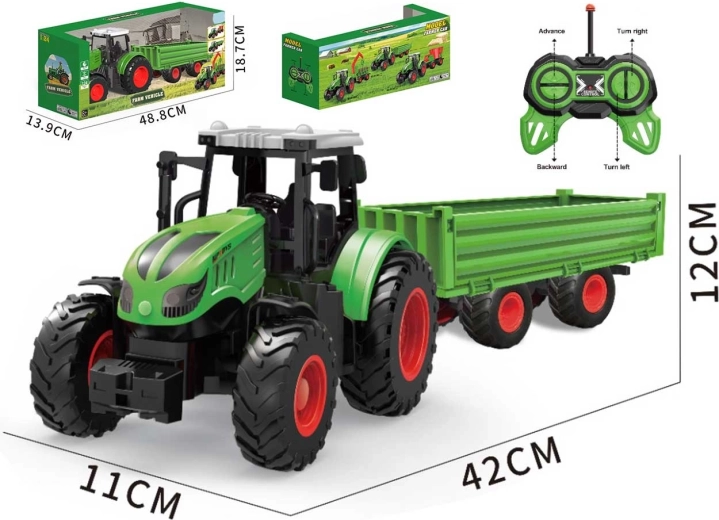 R/C tractor with remote-controlled trailer