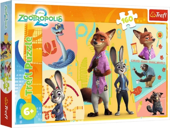 Puzzle Zootopie 2 – Ensemble à Zootopie (160 pièces)