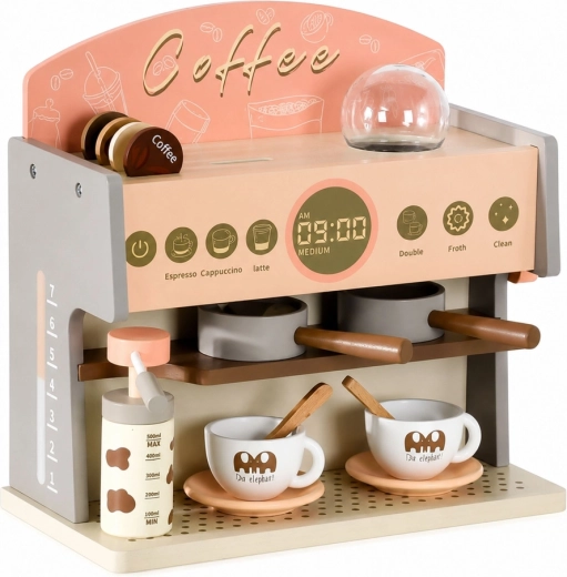 Realistische houten koffiemachine zoals in een café