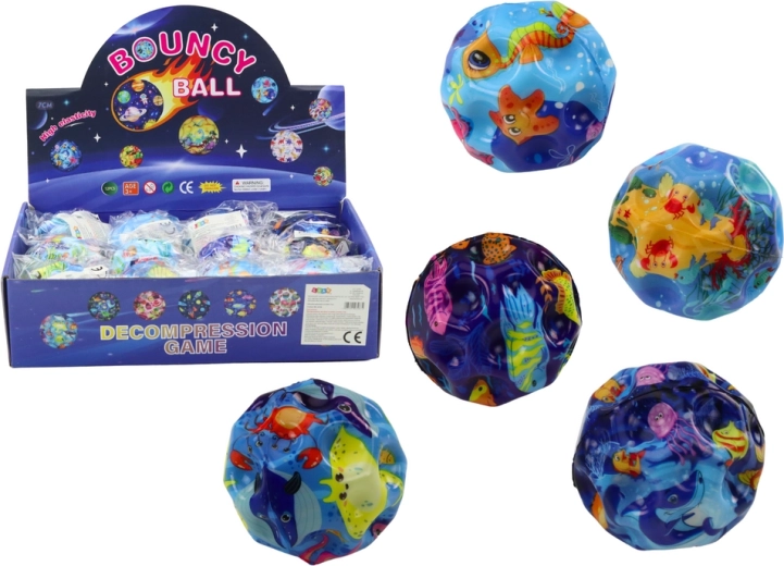 Glowing ball with sea animal motifs 7 cm
