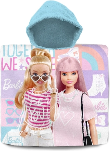 Poncho de bain enfant à capuche BARBIE en coton