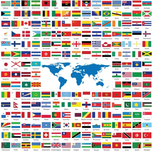 Vierkant puzzel Vlaggen 1023 stukjes