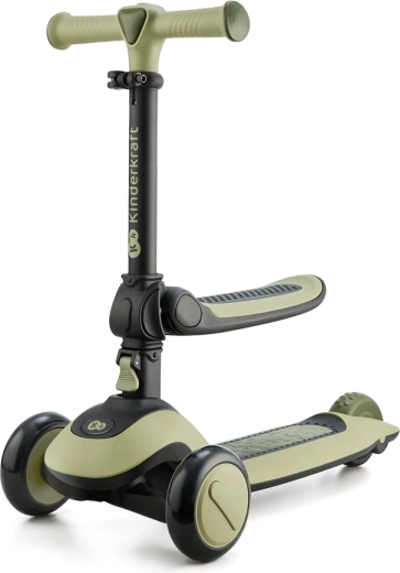 Kinderkraft Halley 2-in-1 loopfiets en driewielstep grassland