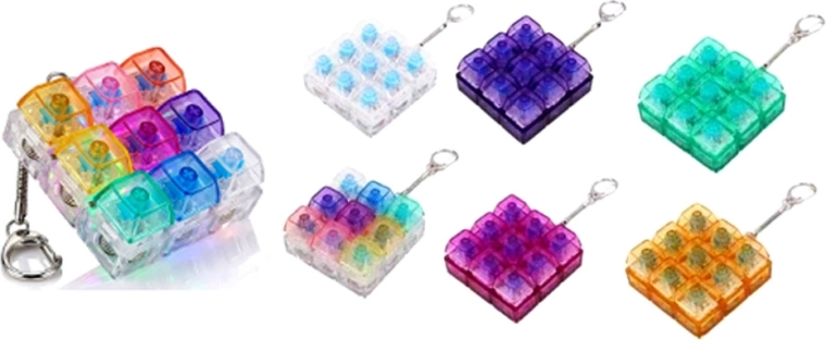 Clicker anti-stress keychain with light