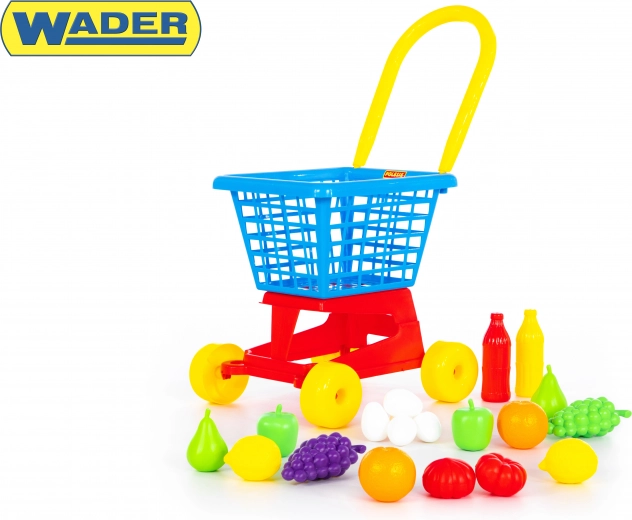 Chariot de courses avec aliments