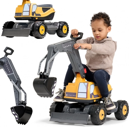 Falk ride-on Volvo excavator with rotating cab and bucket