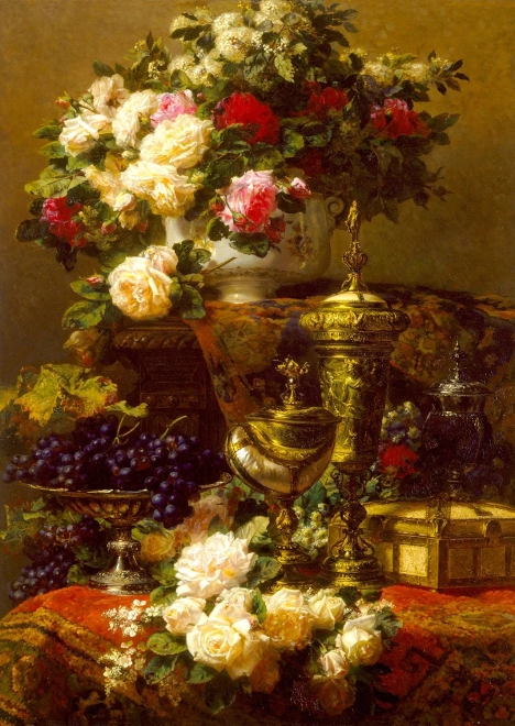 ENJOY puzzel Jean‑Baptiste Robie: Bloemen en fruit 1000 stukjes