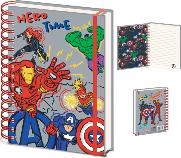 Bloc spiralé A5 AVENGERS Hero, ligné