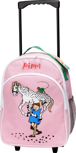 Pink Pippi kids’ wheeled suitcase