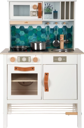 cuisine pour enfants en bois small foot tasty blanche avec lumière et son