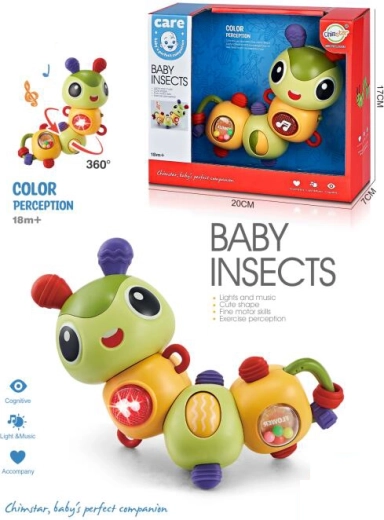 360° spinning caterpillar rattle