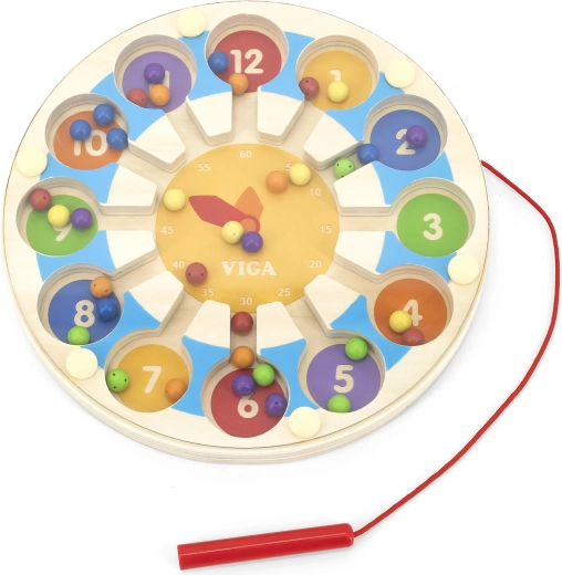 Holz-Magnetspiel Uhr Labyrinth Viga
