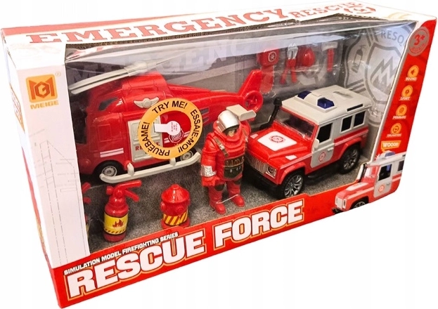Rescue Force children's rescue set with helicopter, SUV and figure