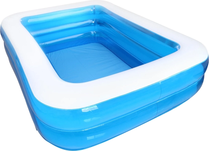 Inflatable rectangular pool 262 × 175 × 51 cm – turquoise with white trim