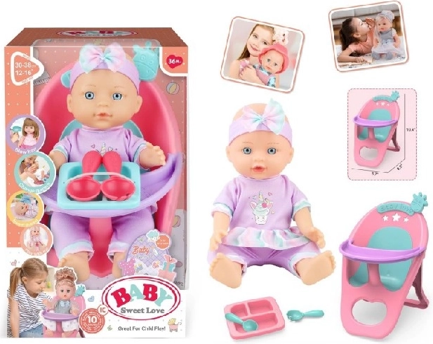 Poupée bébé Baby Sweet Love avec chaise