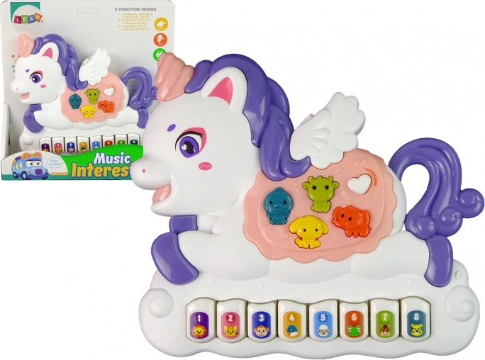 Interactieve Piano Eenhoorn Wit