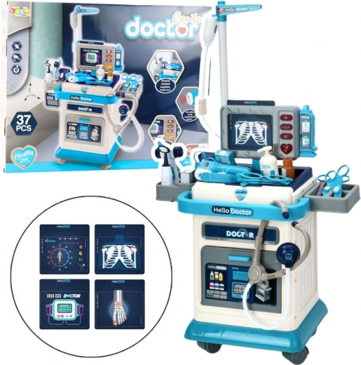 Chariot médical pour enfants avec lumières et sons, 37 pièces