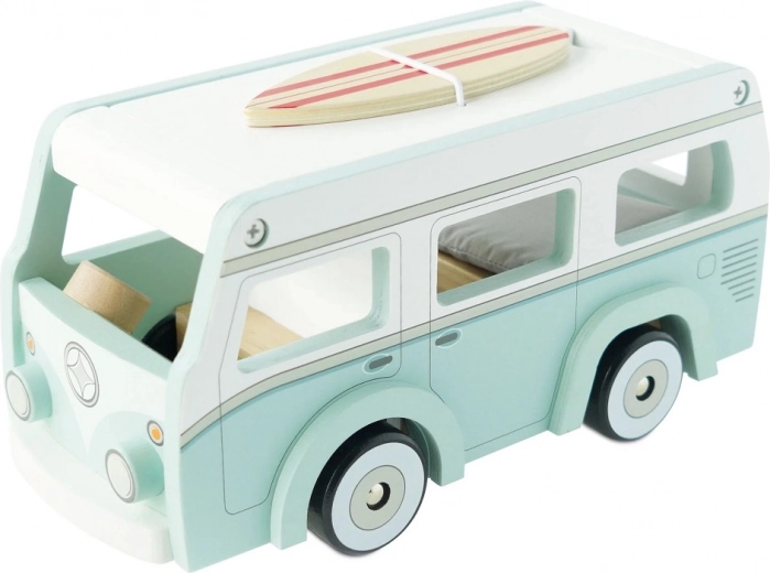 Le Toy Van houten retro caravan met surfplank