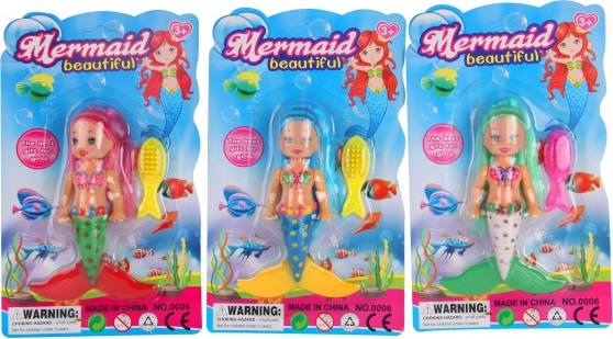 Mermaid with Long Hair and Shiny Dress