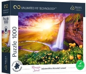 Puzzle TREFL UFT Romantic Sunset: Seljalandsfoss, Island – 1000 Teile