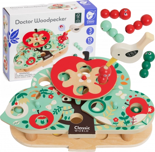 classic world jeu d’adresse magnétique attrape le petit ver, 16 pièces