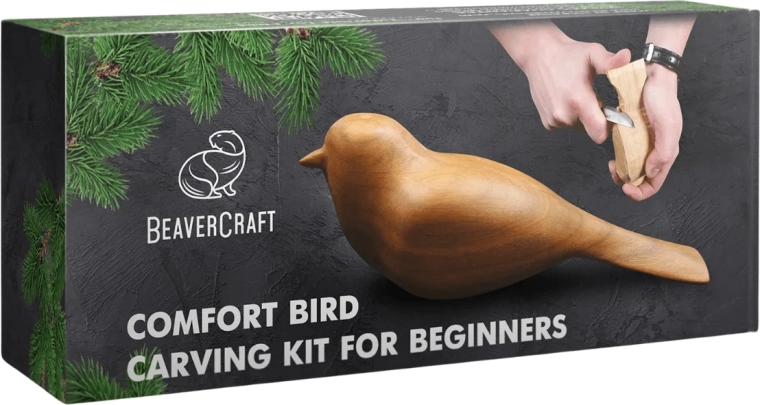 BeaverCraft Comfort Bird wood carving kit for beginners