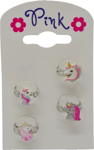 Set of Children's Unicorn Rings, 4 pcs