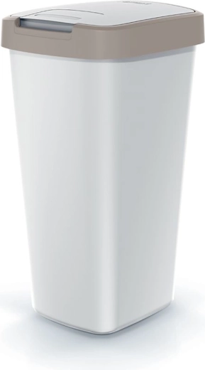 Prullenbak Compacta Q Flap 25 l asgrijs met lichtbruin deksel