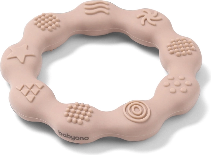 Babyono silicone teether ring, beige