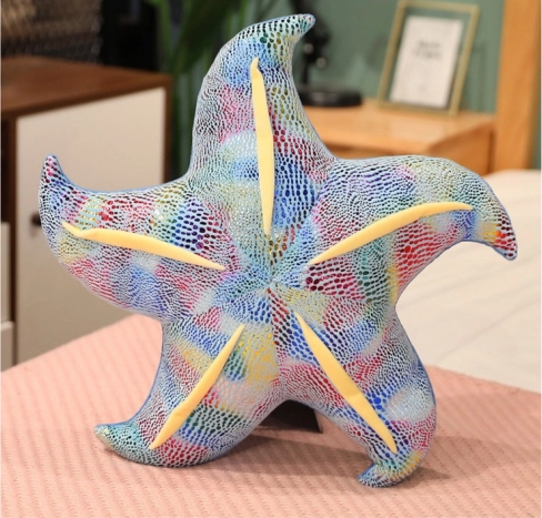 Plush blue starfish pillow 20 cm
