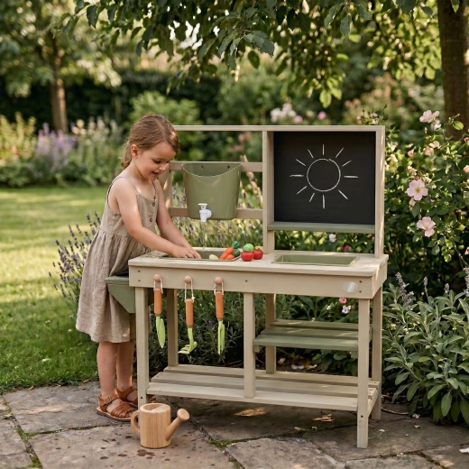 Tableau à craie et outils de jardinage inclus